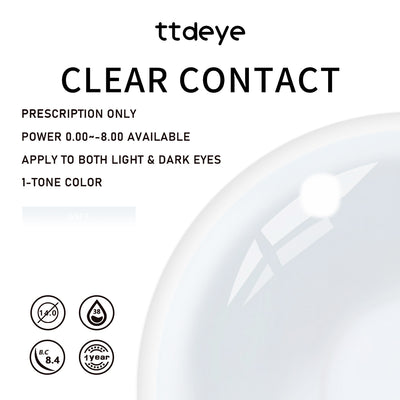 TTDeye Lentes de Contacto Transparentes